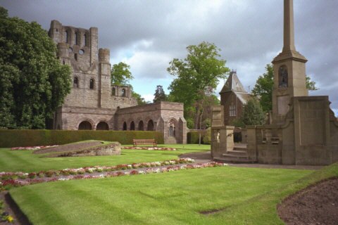 Schottland, Kelso Abbey, Klostergarten