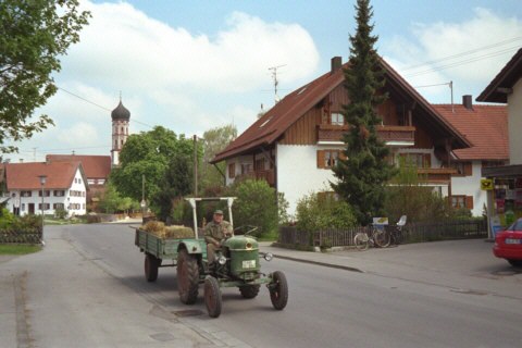 Bayern, Frankenhofen, Traktor, Bauer