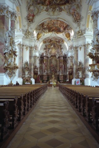 Bayern, Ottobeuren, Basilika, Kirchenschiff